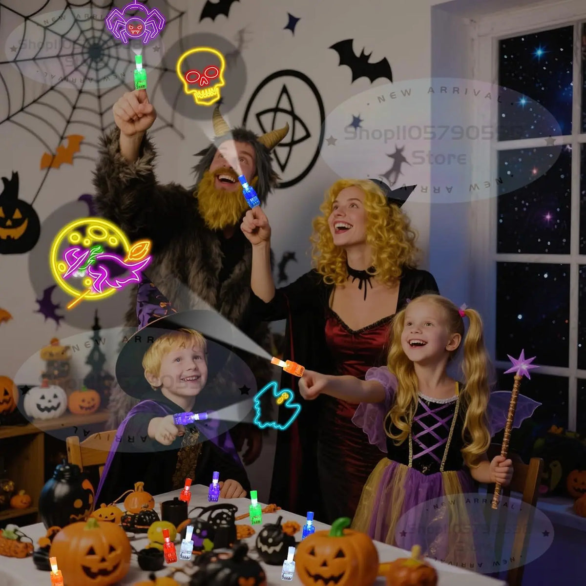 Halloween Party Favors Finger Lights,Halloween Finger Lights with 8 Designs for Goodie Bag Stuffers,Party Bags,Favors & Decor.